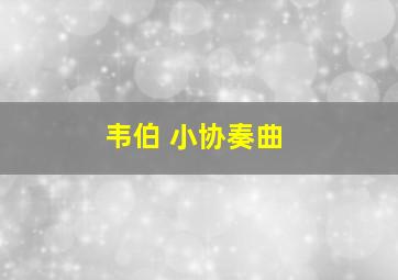 韦伯 小协奏曲